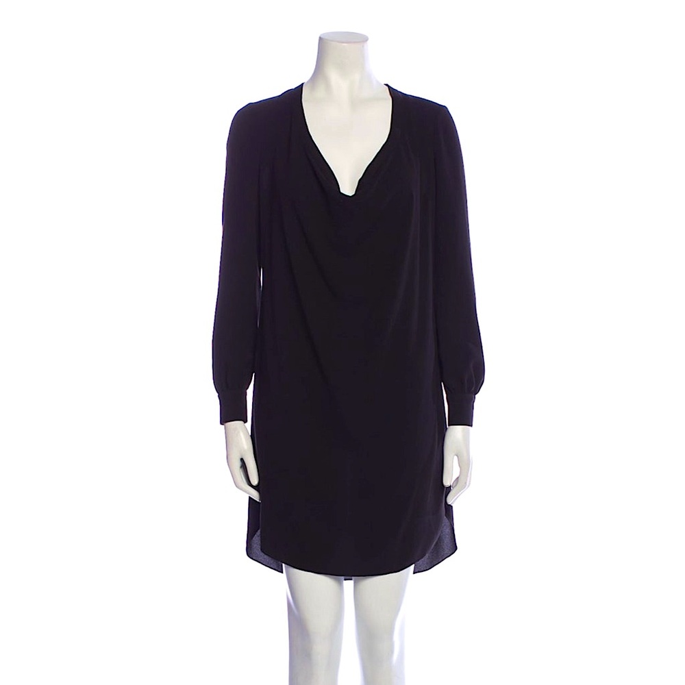 Haute Hippie | Silk Black Cowl Neck Mini Dress